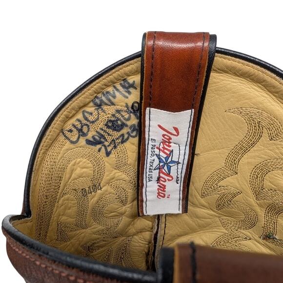 Tony‎ Lama Cowboy Boots Full Quill Ostrich Black Brown TX5007 9 EE Western USA - Picture 8 of 10